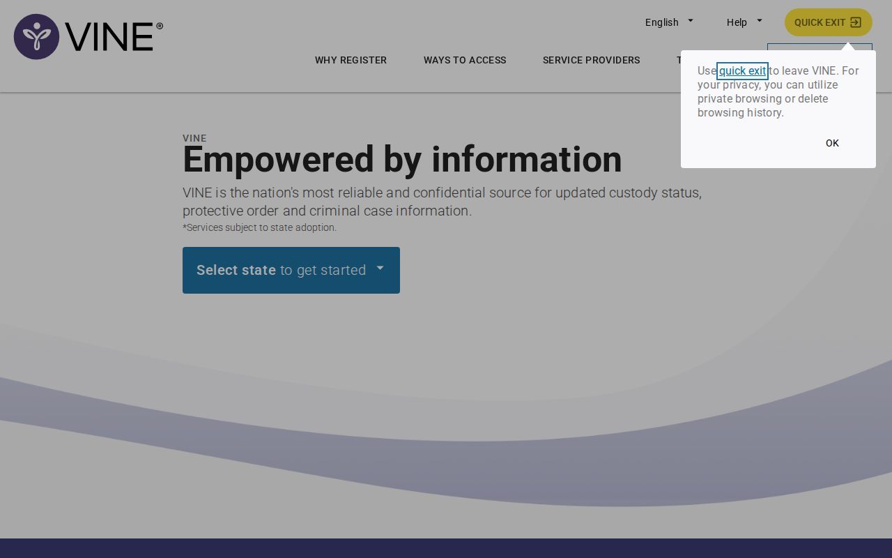 Logan County VINELink release check search screen